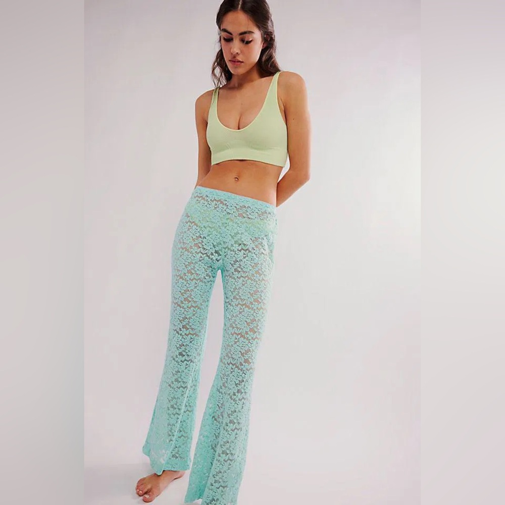 Free People All Day Lace Flare Pants Size M